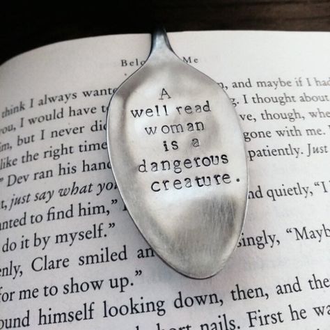 Spoon Bookmarks, Well Read Woman, Madison Montgomery, Unique Bookmarks, Metal Stamped Jewelry, Unique Bookmark, Well Read, Book Marks, Fine Silver Jewelry