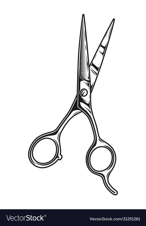 Barber Scissors Tattoo, Barber Tattoo Design, Vintage Scissors Tattoo, Hair Scissor Tattoos, Barber Drawing, Open Scissors, Shears Tattoo, Scissors Drawing, Hairstylist Tattoos