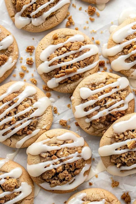 Coffee Cake Cookies - Insanely Good Cinnamon Coffee Cake Cookies, Coffee Cake Cookies Recipe, Coffee Sugar Cookies, Coffee Cookies Recipe, Coffee Cake Cookies, Classic Coffee Cake, Fruit Platter Designs, Perfect Cookies, Cinnamon Coffee Cake