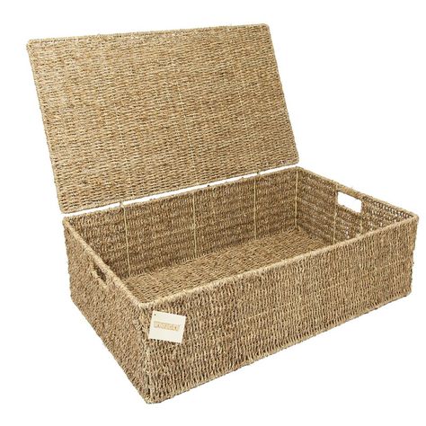 Brambly Cottage Seagrass Underbed Storage & Reviews | Wayfair.co.uk Shepherd Hut, Under Bed Storage Boxes, Seagrass Storage Baskets, Underbed Storage, Wooden Organizer, Box Chest, Side Board, Fabric Boxes, Uk Kitchen