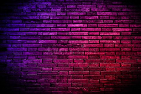 Neon light on brick walls that are not plastered background and texture. Lighting effect red and blue neon background vertical of royalty free stock images Anime Wall Background, Neon Brick Wall Background, Blue Neon Background, Backgrounds Gacha, Easy Skull Drawings, Neon Rouge, Modern Backdrop, Neon Background, Background Tile