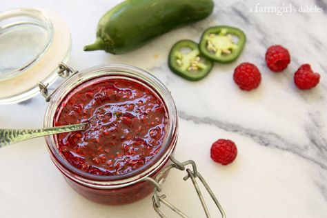 Raspberry Jalapeno Freezer Jam {quick & easy!} » a farmgirl's dabbles Raspberry Jalapeno Freezer Jam, Jalapeño Freezer Jam, Raspberry Jalapeno Jam, Blackberry Freezer Jam, Freezer Jams, Raspberry Freezer Jam, Making Jam, Raspberry Jam Recipe, Jalapeno Jam