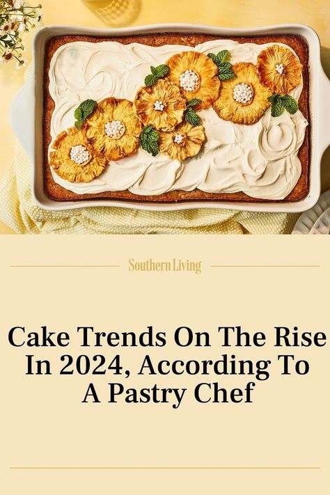 We asked a pastry chef to weigh in on cake trends for 2024 and learned that sheet cakes and meringue will be bigger than ever this year. #caketrends #southerndesserts  #recipes #southernliving Dessert Trends 2024, Trending Desserts 2024, 2024 Cake Trends, Cake Trends 2024, Trending Desserts, Christmas Pavlova, Baked Meringue, Brunch Cake, Brown Butter Chocolate Chip Cookies