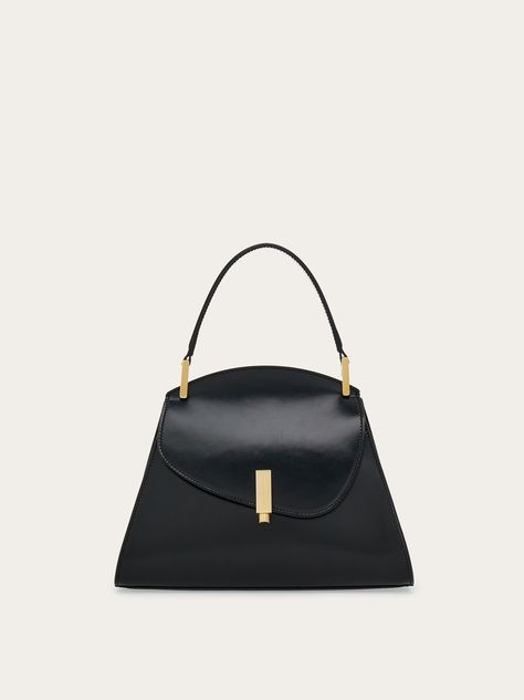 Geometric handbag (S) | Top Handles & Satchels | Women's | Ferragamo US Ferragamo Handbags, Metallic Flats, Athleisure Outfits, Belt Accessories, Computer Bags, Backpack Purse, Black Handbags, The Chic, Salvatore Ferragamo