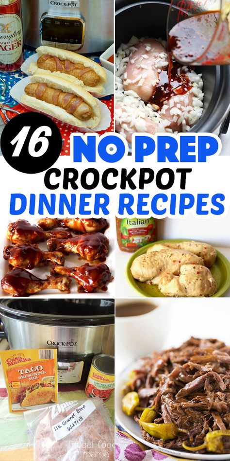 Easy No Prep Crockpot Meals, Hotel Crock Pot Meals, Crockpot Dump Recipes Chicken, No Chicken Crockpot Meals, Crockpot Meals For Hotel Rooms, Crockpot Hotel Cooking, No Prep Crockpot Recipes, Chicken Crockpot Dump Recipes, Motel Meals