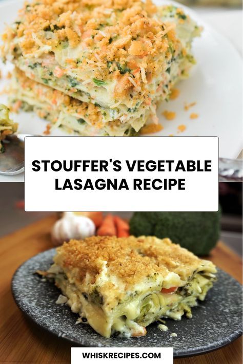 Recreate the comforting taste of Stouffer's Vegetable Lasagna with this easy copycat recipe! Layered with tender pasta, a rich and creamy cheese sauce, and a medley of vegetables like spinach, carrots, zucchini, and broccoli, this lasagna is a wholesome and satisfying meal. Perfectly seasoned and baked to golden perfection, it’s an excellent choice for vegetarians and comfort food lovers alike. Great for weeknight dinners or meal prep! 🥦🧀🍝 #VegetableLasagna #CopycatRecipe #StouffersInspired #ComfortFood #VegetarianMeals #CheesyGoodness #BakedPerfection #EasyDinnerIdeas #FamilyFavorites #WholesomeEats Best Vegetable Lasagna, Creamy Vegetable Lasagna, Lasagna Primavera Recipe, Alfredo Veggie Lasagna, Stouffers Vegetable Lasagna Copycat, Easter Lasagna, Chicken Vegetable Lasagna, Veg Lasagna Recipe, Vegetable Lasagna With White Sauce