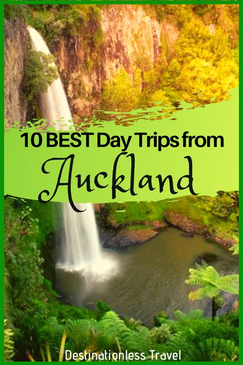 There are a ton of great things to do in Auckland, New Zealand...but there is also lots to do just outside of the city. On a short 1-day trip from Auckland you can explore beautiful beaches, waterfalls, and so much more! This blog is a guide to the 10 best day trips from Auckland that any traveler or local should add to their New Zealand itinerary. It includes information on the best tours from Auckland and how to visit these attractions for yourself too. Here's how you can explore Auckland! Things To Do In Auckland, New Zealand Itinerary, North Island New Zealand, New Zealand Travel Guide, Australia Itinerary, Oceania Travel, Travel Inspiration Destinations, One Day Trip, Auckland New Zealand