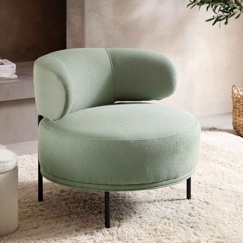 Armchairs | daals Blue Bedroom Chair, Boho Accent Chair, Green Accent Chair, Lounge Chair Bedroom, Green Lounge, Living Room Wall Color, Green Armchair, Lounge Design, Coastal Living Room