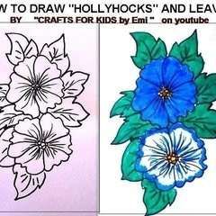 How To Draw Hollyhocks Step By Step, Draw Easy Flowers, Learning To Draw For Kids, Realistic Flower Drawing, Cute Flower Drawing, Simple Flower Drawing, Easy Flowers, Easy Flower Drawings, Youtube Drawing