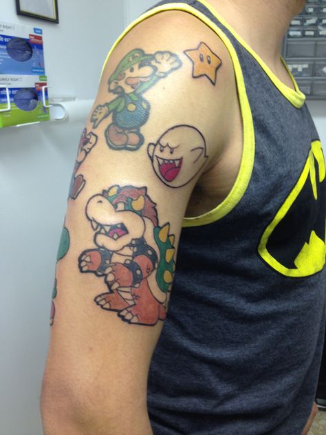 Paper Mario tattoo Paper Mario Tattoo, Mario Tattoo, Tattoo Paper, Paper Mario, Super Mario, Supernatural, Tatting, Mario, I Hope