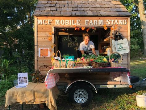 Mobile Farm Stand — Montclair Community Farms Community Farm Design, Mobile Farmers Market, Portable Farm Stand, Trailer Farm Stand, Self Serve Farm Stand, Roadside Farmstand, Mobile Farm Stand, Bakery Trailer, Farm Stand Ideas