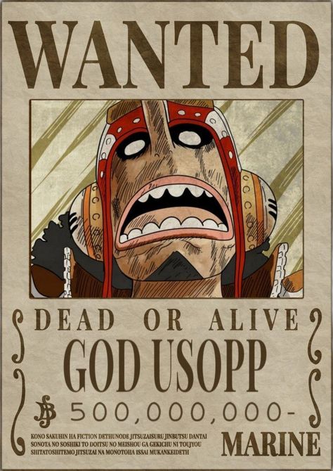 Usopp Wanted Poster, Wanted Poster, Mood Board, One Piece