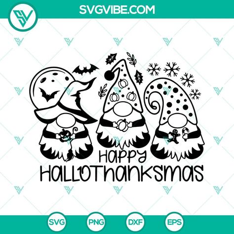 Gnome Happy Hallothanksmas SVG, Gnome SVG, Halloween SVG, Christmas SVG, Thanksgiving SVG These design files can be utilized by individuals to craft logos or graphics. Christmas Halloween SVG Files Hallothanksmas Are you searching for distinctive and delightful clip art to elevate your projects? Look no further! Our selection is ideal for numerous applications such as t-shirt designs, scrapbooking, vinyl decor for walls, custom stickers, greeting cards, and online platforms. They’re ideall Gnome Silhouette Design, Halloween Svg Shirts, Ornament Svg, Gnome Svg, Cricut Svg Free, Thanksgiving Svg, Christmas Svg Files Free, Free Cricut Images, Craft Logo