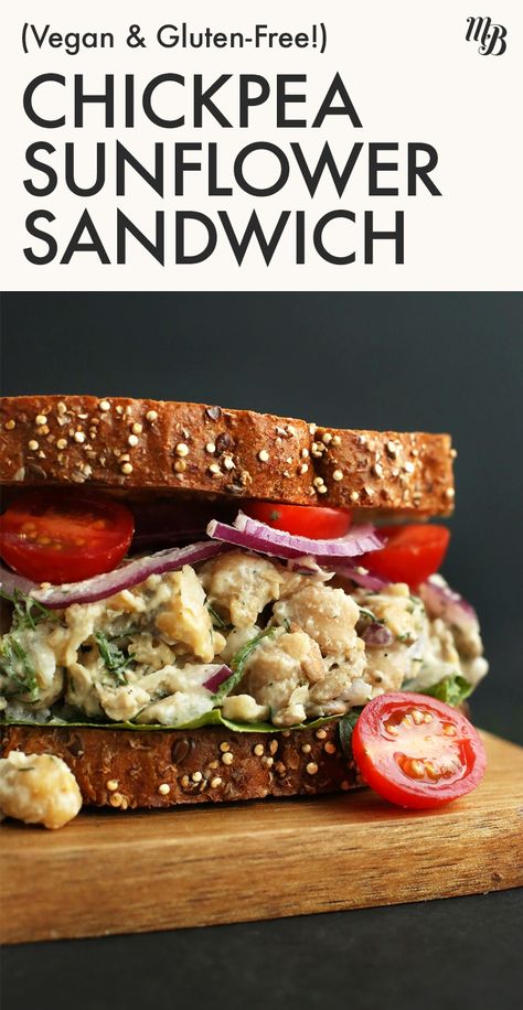 Featured recipe OTW: Our Chickpea Sunflower Sandwich! This sammie is all things comforting, satisfying, and EASY - just 30 MINUTES required to make it! It's a perfectly packable lunch for all your picnics and adventures this summer! Chickpea Smash Sandwich, Smashed Chickpea Sandwich, Smashed Chickpea, Chickpea Sandwich, Packable Lunch, Inflammation Recipes, Vegan Sandwiches, Vegan Caesar, Summer Sandwiches