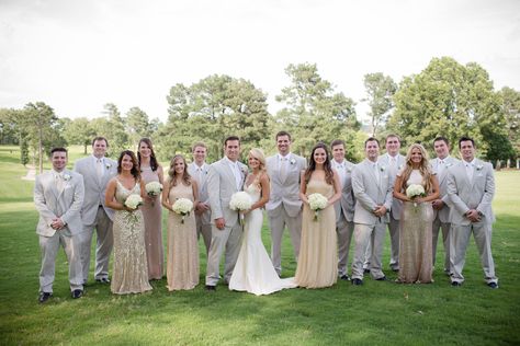 Light Gray and Champagne Groomsmen Look Light Gray And Champagne Wedding, Champagne And Gray Wedding, Champagne And Grey Wedding, Champagne Groomsmen Attire, Champagne Groomsmen, Champagne Wedding Themes, Groomsman Attire, Champagne Wedding Colors, Groomsmen Ideas