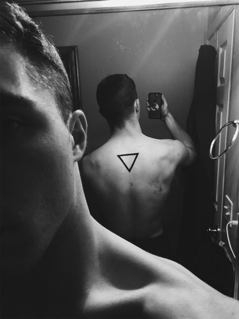 Triangle tattoo idea Black Triangle Tattoo, Unique Small Tattoo, Wardrobe Inspiration, Small Tattoo, Tattoo Idea, Arm Tattoo, Small Tattoos, Triangle Tattoo, Tattoos For Guys