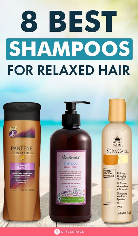 8 Best Shampoos For Relaxed Hair: The process involves using chemicals to rearrange the structure of curly hair by breaking the keratin bonds. It requires maintenance, so let’s start with the basics: shampoo! In this article, we have listed the 8 best shampoos for relaxed hair. #Shampoo #BeautyHacks Best Relaxers For Black Hair, Relaxers For Black Hair, Hair Breakage Remedies, Comb For Curly Hair, Relaxed Hair Care, Hair Relaxers, Good Shampoo And Conditioner, How To Lighten Hair, Texturizer On Natural Hair