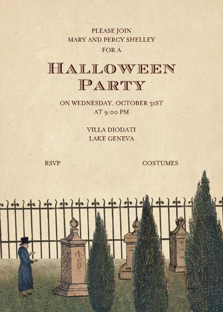 "Graveyard Scene" Invitation, by John Derian, Paperless Post Adult Halloween Invitations, Graveyard Scene, Vintage Halloween Party, Haunted House Party, Halloween Graveyard, Forest Party, Haunted Forest, Halloween Invitation, Halloween Dinner