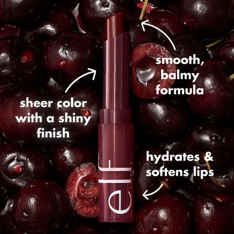 Sheer Slick Lipstick Black Cherry Black Cherry Lipstick, Cherry Lipstick, Sheer Lip Color, Sheer Lipstick, Hydrating Lipstick, Soften Lips, Elf Cosmetics, Lip Hydration, Black Cherry