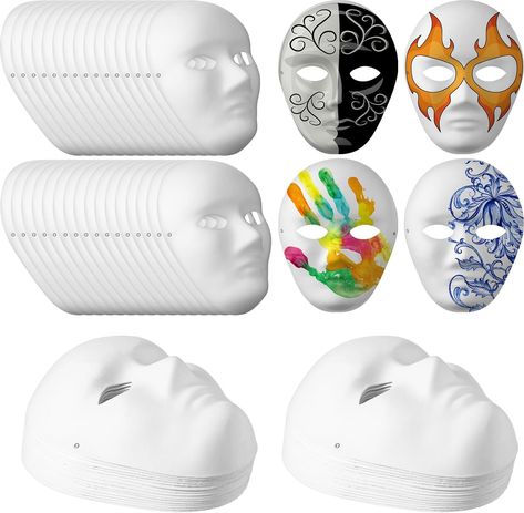 Hiboom 80 Pcs DIY Full Face Masks, Paintable Paper Mask, Paper Mache Masks, DIY White Paper Mask, Masquerade Mask, Full Face Masks, Halloween Mask, Party Full Face Masks and Classroom Art Paper Mache Masks, Mask Paper Mache, Full Face Masks, White Masks, Mask Full Face, Mask Paper, Masks Halloween, Paper Mache Mask, Masks Diy