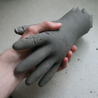 Lend a (concrete) hand Concrete Hands, Home Day Care, Useful Projects, Concrete Projects, Cement Crafts, Rubber Gloves, Real One, Garden Crafts, Halloween Haunt