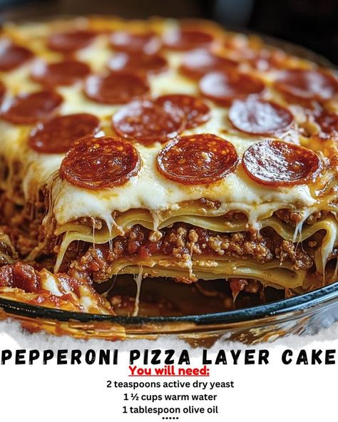 Active Dry Yeast, Cake Ingredients, Dry Yeast, Pepperoni Pizza, Layer Cake, Purpose Flour, Yeast, Warm Water, Olive Oil