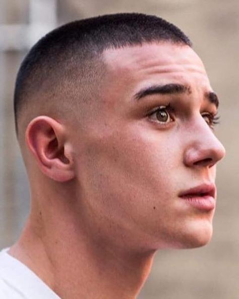 25 Buzz Cut Hairstyles For Men For 2018 Buzz Cut Boys High Fade, Buzz Hairstyles Men, French Buzzcut Men, Brown Buzzcut Male, Male Buzzcut Fade, Men’s Buzzed Haircuts, Buzzcut High Fade, Buzzcuts Mens, Big Forehead Buzzcut Men