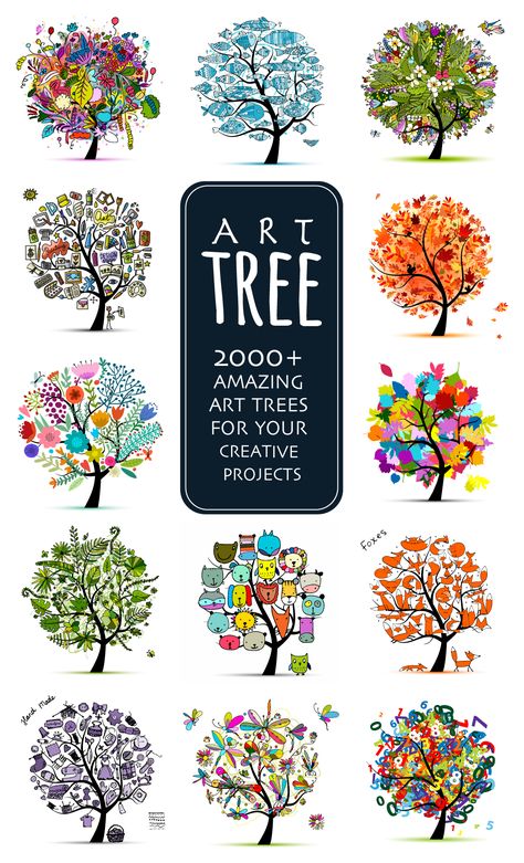 Trees Doodle Art, Mural Tree Paintings, Seed To Tree Illustration, Poster On Importance Of Trees, Tree Doodle Drawing, Modern Tree Art, Tree Pictures Drawing, Cool Watercolor Ideas Easy, Tree Illustration Simple