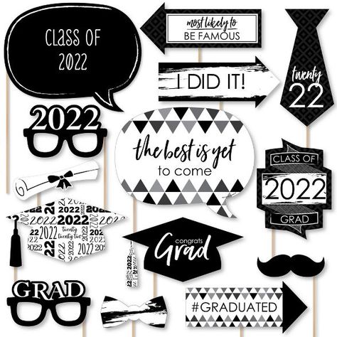 Big Dot Of Happiness Black And White Grad - Best Is Yet To Come - Black And White 2022 Graduation Party Photo Booth Props Kit - 20 Count : Target Graduation Party Photo Booth Props, Graduation Party Photo Booth, Graduation Candy Buffet, Funny Photo Booth, Graduation Photo Booth Props, Diy Photo Booth Props, Graduation Photo Booth, Party Photo Booth Props, Graduation Candy