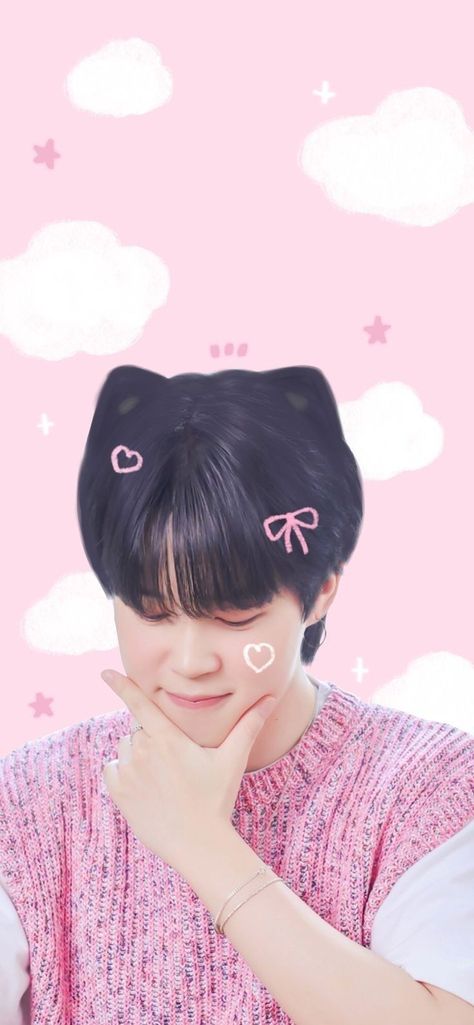 Park Jimin Cute Wallpaper, Bts Pink Wallpaper, Jimin Cute Wallpaper, Anime Guy Long Hair, Cute Mochi, Seni Korea, Cute Jimin, Jimin Cute Selca, Kpop Lockscreen