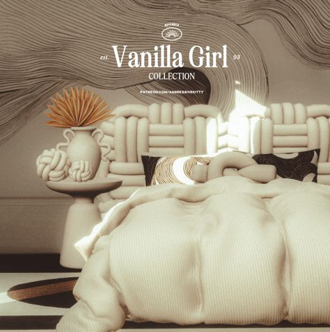 Vanilla Girl Aesthetic Collection Sims 4 Soft Life Cc, Sims 4 Cc Aesthetic Bed, Sims 4 Bed Decor, Sims 4 Aggressivekitty Cc, Sims 4 Cc Chic Furniture, Sims4 Cc Furniture Urban, Sims 4 Cc Dining Table Maxis Match, Sims 4 Cc Decor Bedroom, The Sims 4 Beds Cc