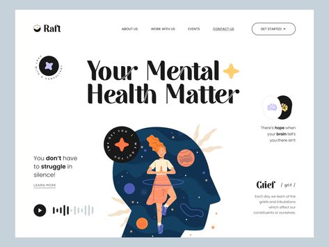 Wellness Landing Page, Health Landing Page Design, Health Graphic Design, Wellness Graphic Design, Health Website Design, Mental Health Website Design, Health Landing Page, Mental Health Website, Mental Wellbeing Illustration