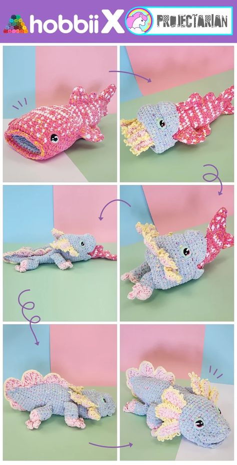 GUMDROP & JUJU REVEAL! | REVERSIBLE AMIGURUMI WITH HOBBII (UNDERWATER TAILS PATTERN) - Projectarian Underwater Crochet Patterns, Free Reversible Crochet Patterns, Reversable Crochet Amigurumi, Reversible Amigurumi Free Pattern, Plushy Crochet Pattern Free, Reversible Crochet Pattern, Crochet Toy Patterns Free, Kawaii Crochet Pattern Free, Reversible Amigurumi