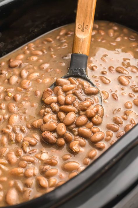 Crock Pot Pinto Beans {SO Easy!} | Lil' Luna Beans In Crock Pot, Crockpot Pinto Beans Recipe, Crockpot Pinto Beans, Beans Recipe Crockpot, Pinto Beans Recipe, Beans In Crockpot, Slow Cooker Beans, Pinto Bean Recipes, Ham And Beans