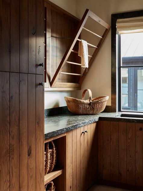 Home Tour | Pronghorn by Light and Dwell | est living Light And Dwell, Dark Countertops, Laundry Room Inspiration, Boot Room, Laundry Mud Room, Dining Nook, Laundry Room Design, Interior Design Studio, Ranch House