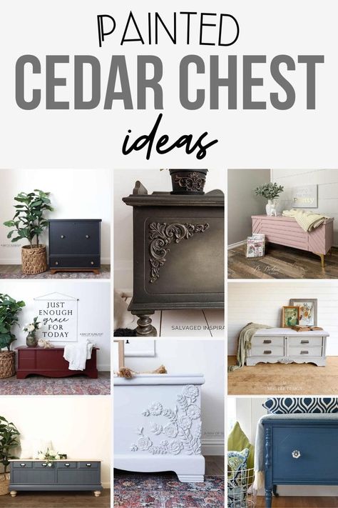 20+ Amazing Painted Cedar Chest Ideas - A Ray of Sunlight Refurbished Blanket Chest, Hope Chest Painted, Refinish Hope Chest Ideas, Painted Chest Ideas, Add Cushion Top To Cedar Chest, Redo Hope Chest Ideas, Cedar Trunk Makeover, Refurbished Hope Chest, Old Cedar Chest Makeover