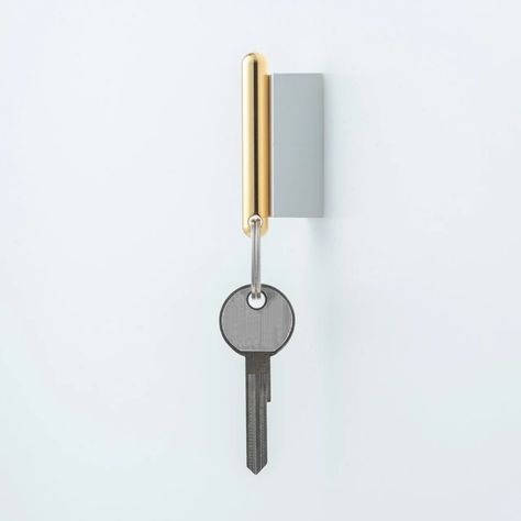 This sleek key holder makes it simple to store your key and keep your entryway organised - Yanko Design Japandi Entryway, Entryway Key Holder, Magnetic Key Holder, Give Too Much, Entryway Organization, Coat Racks, Chrome Colour, Yanko Design, Positive Reinforcement