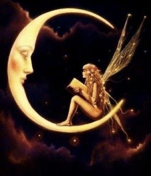 Sitting On The Moon, Fairy Sitting, Fairies Photos, Fairy Pictures, Fairy Artwork, Fairytale Art, On The Moon, Fairy Art, Moon Art