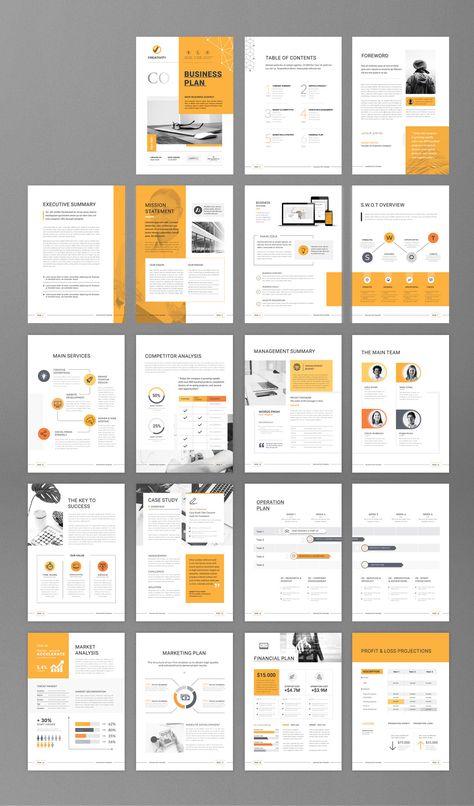 Business Plan on Behance Business Plan Graphic Design, Business Proposal Brochure, Business One Pager Design, Business Brochure Design Layout, Business Plan Template Design, Business Plan Design Layout, Business Booklet Design, Business Document Design, Strategic Plan Design