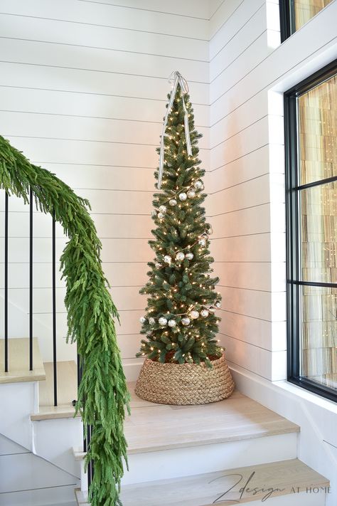 Mixed-Metal Christmas Tree Tour - The 1st of our Holiday Home! - Pencil Trees Decorating Ideas, Xmas Ornaments Diy, Slim Xmas Tree, Christmas Tree Inspo, Christmas Tree Green, Slim Tree, Slim Christmas Tree, Pencil Trees, Christmas Apartment