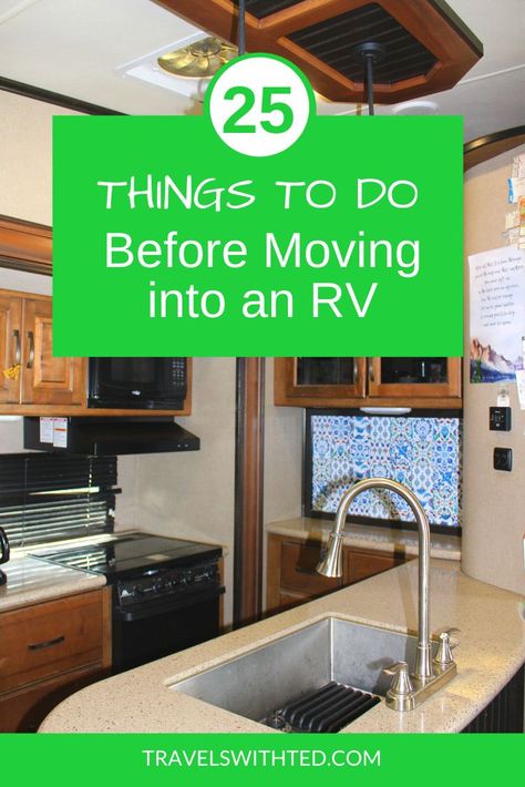 Full time RV life is a growing trend in America with over 1 million Americans living in motorhomes and travel trailers. After more than four years living in an RV full time, I can vouch that the lifestyle has enormous benefits. However, moving into an RV requires serious preparation. Here I detail 25 steps to take to make your dreams of RV living a reality. We cover buying an RV, downsizing for RV living, RV travel planning, remote jobs and more!!   RV Life | RV Living | Full Time RV Living In A Motorhome Full Time, Living Full Time In An Rv, Living In A Camper Full Time Hacks, Fifth Wheel Living Full Time, Rv Living Full Time Hacks, Travel Trailer Living Full Time, Small Rv Living Full Time, 5th Wheel Living Full Time, How To Live In A Camper Full Time