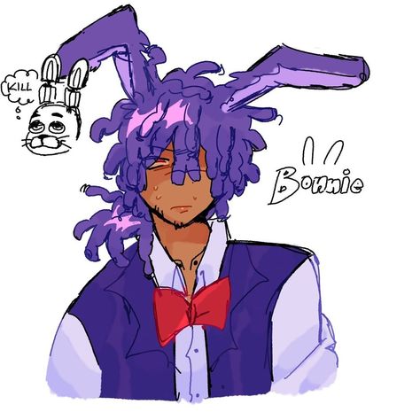 Fnaf Fan Art Human, Rincloudd Art, Fnaf2 Fanart, Human Glamrock Bonnie, Fnaf Bonnie Fanart, Bonnie Fnaf Art, Toy Bonnie Fanart, Bonnie Fnaf Fanart, Human Bonnie