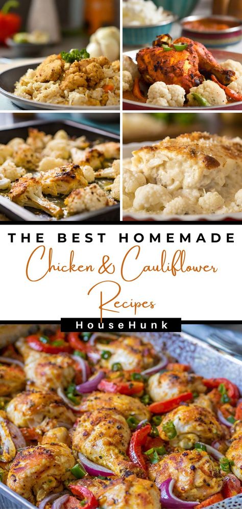 Craving comfort food with a healthy twist? Dive into these 10 easy & flavorful chicken & cauliflower recipes! Spice-infused sheet pan dinners, creamy casseroles, Italian feasts, veggie-packed rotisserie wonders, tandoori-spiced delights & more! Ditch the takeout & whip up restaurant-worthy dishes in minutes. Get the recipes to fuel your cauliflower love & cozy nights! Sheet Pan Chicken And Cauliflower, Dinner Ideas With Cauliflower, Chicken And Cauliflower Recipes Healthy, Cauliflower And Chicken Recipes, Chicken Cauliflower Recipes, Chicken And Cauliflower Recipes, Chicken Cauliflower Casserole, Tandoori Marinade, Chicken And Cauliflower