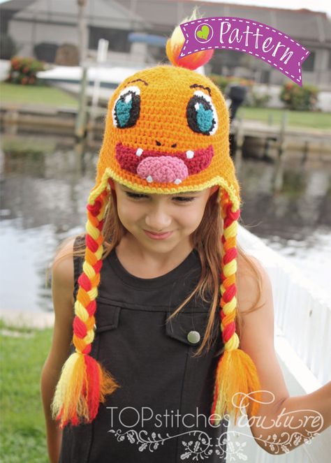 Pokemon Charmander Crochet Pattern, PDF Instant Download Crochet Pattern, Pokemon Crochet Hat, Charmander Crochet Hat, Boys Crochet Hat Charmander Crochet Pattern, Pokemon Crochet Hat, Charmander Costume, Charmander Crochet, Pokémon Hat, Hats Design, Crochet Hat Tutorial, Pokemon Hat, Crochet Hats For Boys