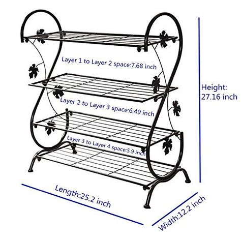 Amazon.com: AISHN Continental Iron Multi-Layer Simple Shoe Rack Storage Metal Small Four Quarters Shoe Stand (Black): Home & Kitchen Shoes Racks, Simple Shoe Rack, Steel Bed Design, Shoe Rack Storage, Shoe Stand, Metal Shoe Rack, Metal Doors Design, House Main Gates Design, Welded Furniture