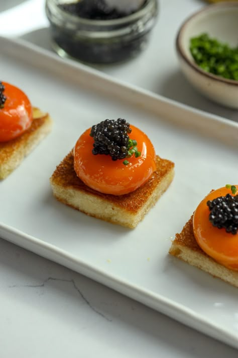 Egg & Caviar Toasties - Food My Muse Engagement Meal Ideas, Gourmet Starters Fine Dining, Fine Dining Hors D'oeuvres, Fine Dining Brunch, Starter Fine Dining, Gourmet Eggs, Fancy Starters, Appetizers Gourmet, Fine Dining Starters