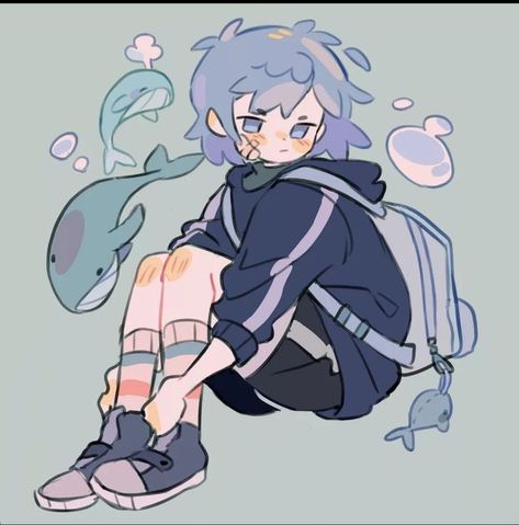 The Oc, Blue Hair, Anime Character, Fish, Hair, Anime, Blue, Instagram, Art