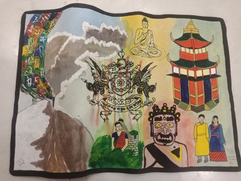 Sikkim Painting, Sikkim Culture Art, Sikkim Culture, Arts Integration, Art And Culture, Art Drawings Sketches, Poster Making, Great Wave, Culture Art