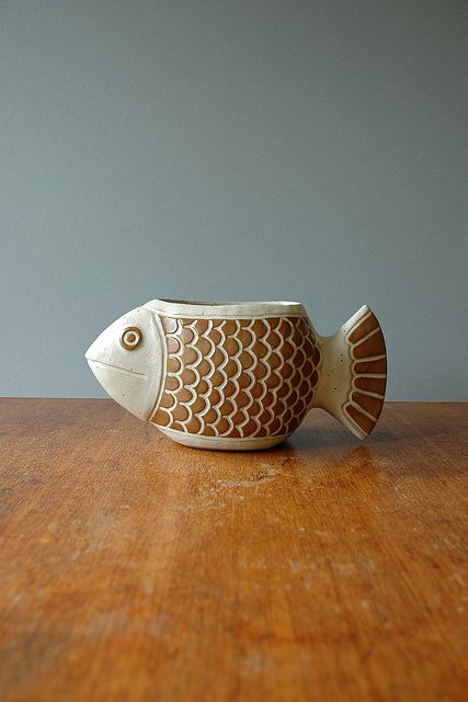 David Stewart; Glazed Ceramic Fish Planter, 1970s. Fish Vase, Clay Fish, Pottery Animals, Pottery Handbuilding, Fish Sculpture, Ceramic Fish, Hand Built Pottery, Ceramic Animals, Pottery Planters