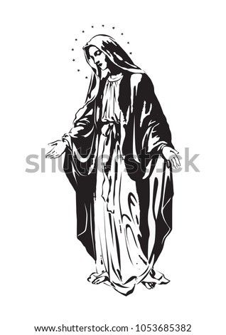 Our Lady Tattoo, Eminem Drawing, Mother Mary Tattoos, Maria Tattoo, Mother Mary Pictures, Virgin Mary Tattoo, Mary Tattoo, Body Image Art, Cross Wallpaper